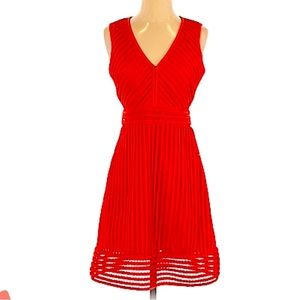 J. Crew red Dress V-neck A-line sleeveless zip back women Size 0